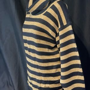 Western Connection Black and Gold Striped Long Sleeve Sweater. Size: Small.